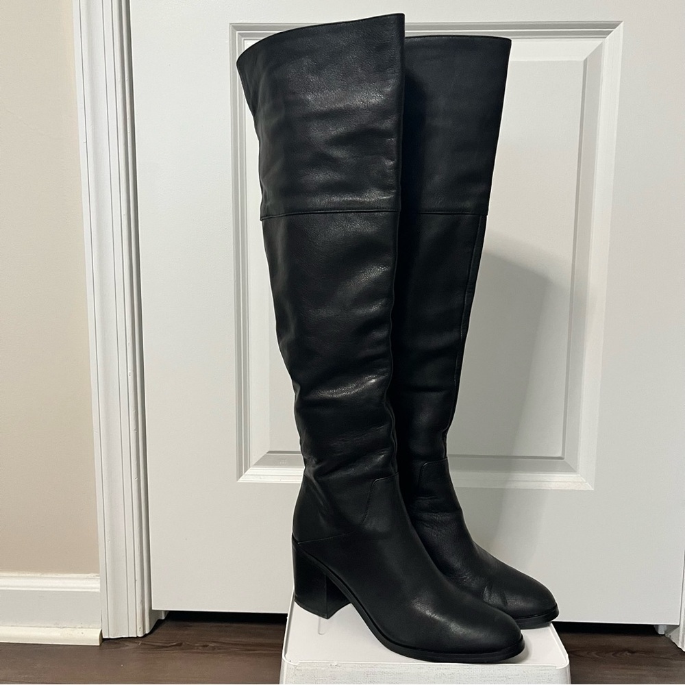 Steve Madden "Roman" Tall Boots Black Leather Size 8
